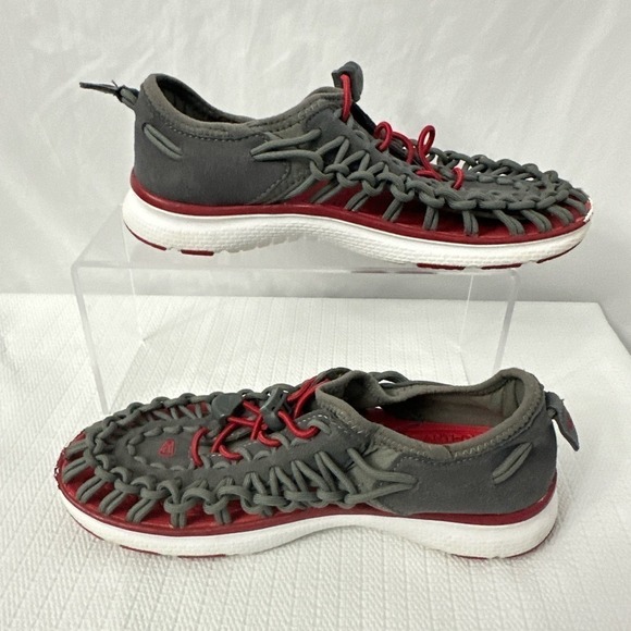 Keen Uneek Sandals Youth Boys Size 3 Gray Red Hiking Trail - Picture 9 of 10